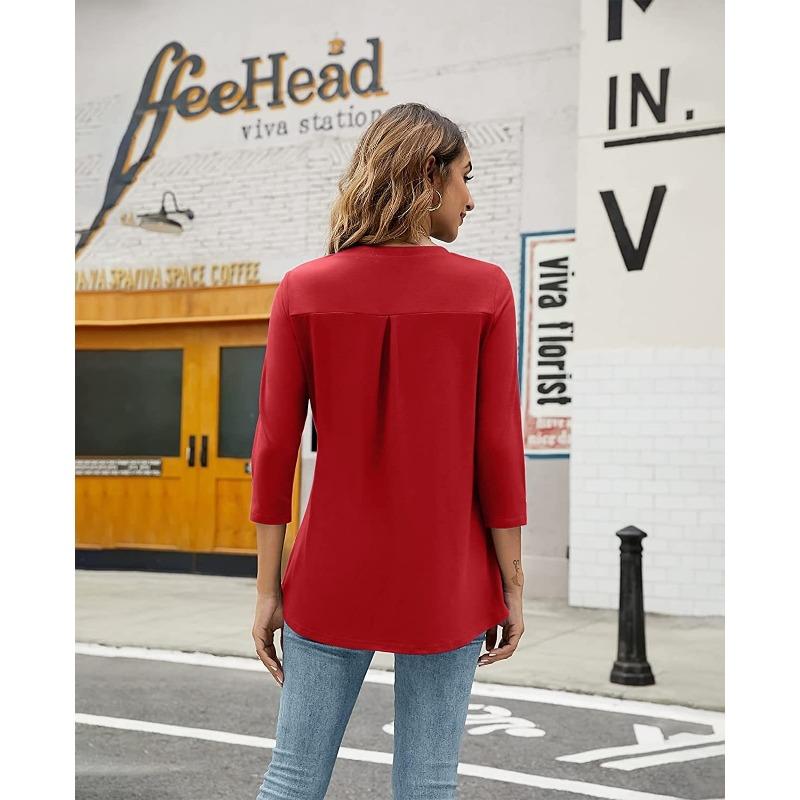 Plus Size Women's Autumn Fashion New V Neck Top