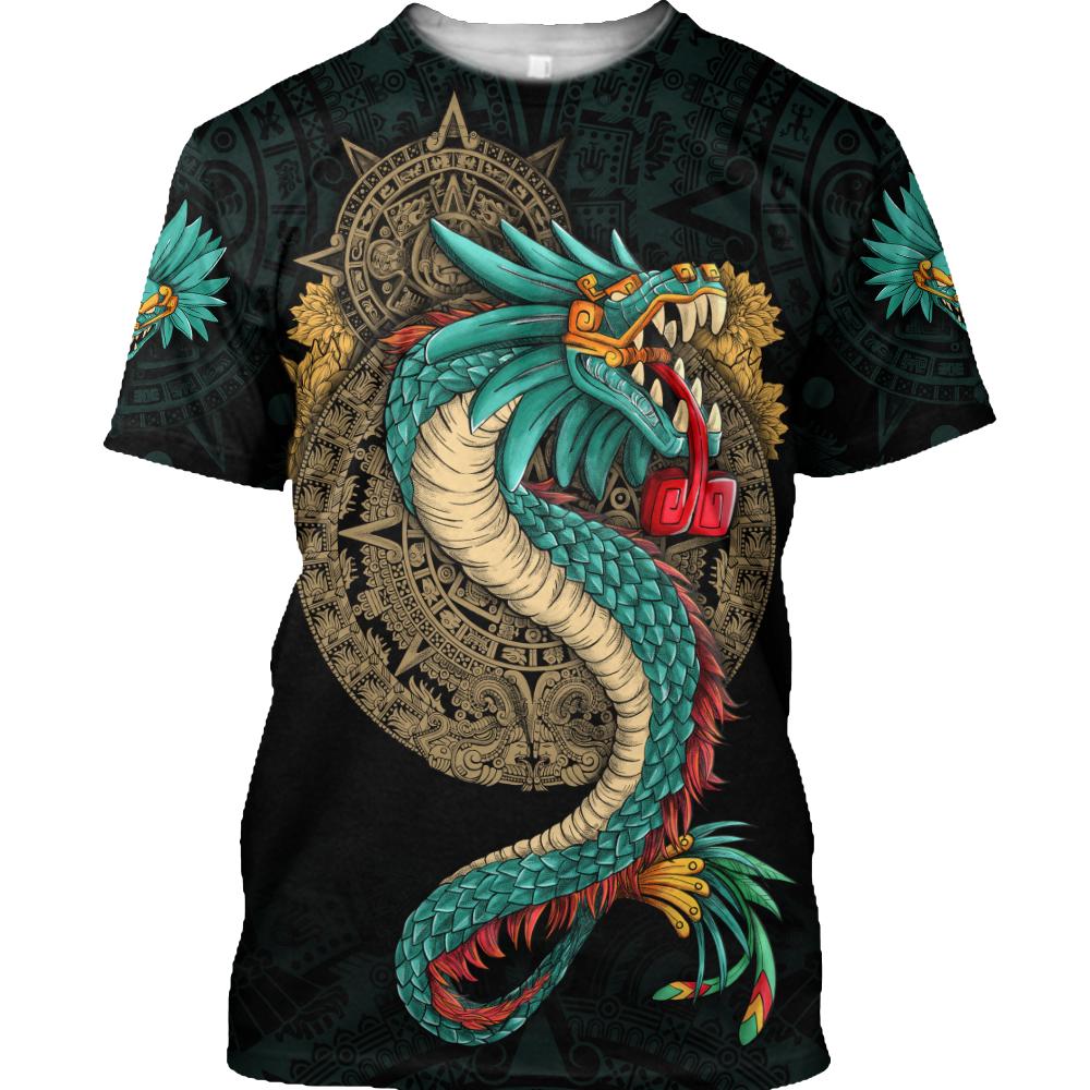 

Ацтекская Майя Кетцалькоатль Бог 3D летняя футболка для мужчин/женщин веревка повседневная уличная одежда с круглым вырезом Homme большой топ в стиле Харадзюку Asian size L