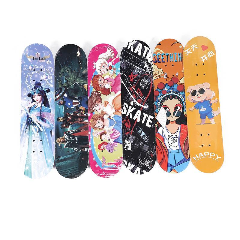 

80cm Nylon Maple Skateboard for Children and Teens Beginners - Four-Wheel Design 80×20 cm