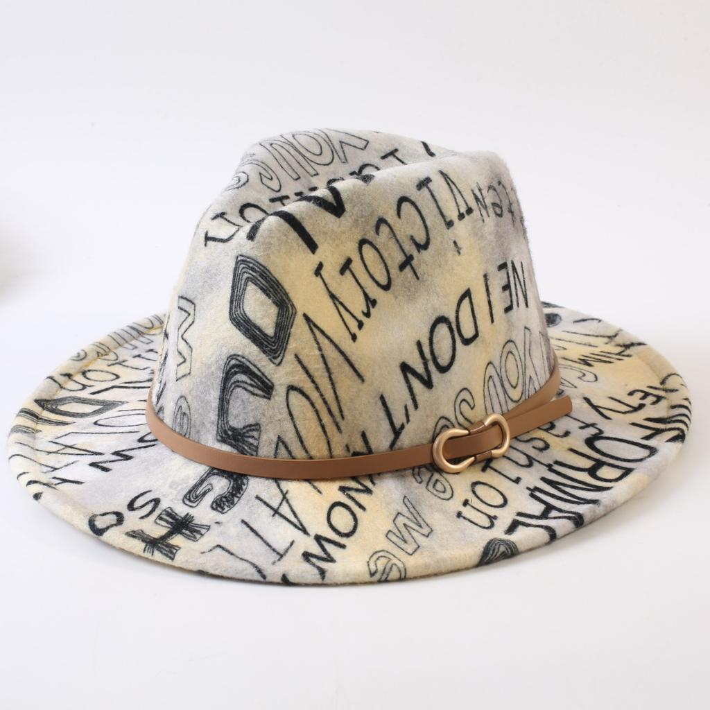 New European and American style letter printing fashion top hat men's and women's fashion jazz hat sunscreen sun hat