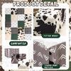 3 Piece Patchwork Crib Bedding Set, Neutral Cow Cactus Print Baby Bedding, Barnyard Western Nursery Decor, Standard Size Soft Baby Bed Set Includes