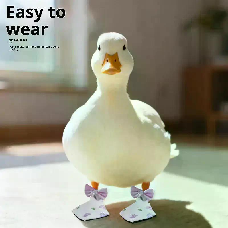1Pair Pet Duck Goose Shoes Pet Cole Foot Poultry Boots Pet Duck Boots With Protective Soles Protective Shoe Set Pet Products