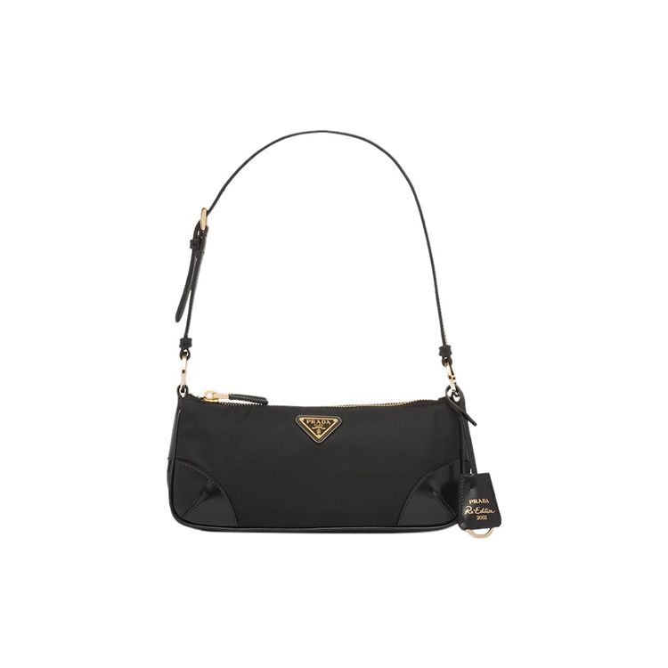 

Prada Re-Edition 2002 Enamel Triangle Metal Logo Zipper Closure Recycled Nylon Glossy Leather Handbag Women Handbags Black 1BC201_R789_F0002_V_OOO Basic Set (Bag+Dust Bag)