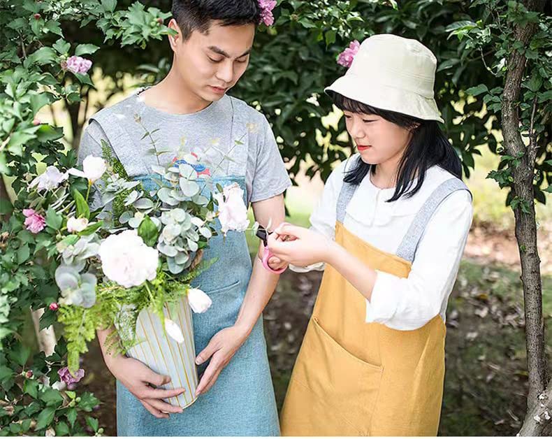 JIAHU Apron for Men and Women, Neck-Hanging, Cafe-Style, Simple, Stylish, Cute, Nordic Design, Covers the Bottom, with Pocket, Unisex (Green)