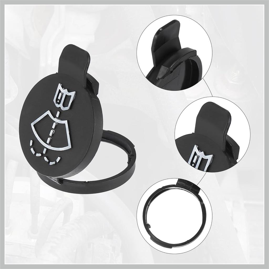 Windshield Washer Fluid Reservoir Bottle Tank Cap Fit for Malibu Sonic Corvette - Pack of 4 Black Replacement Car Parts