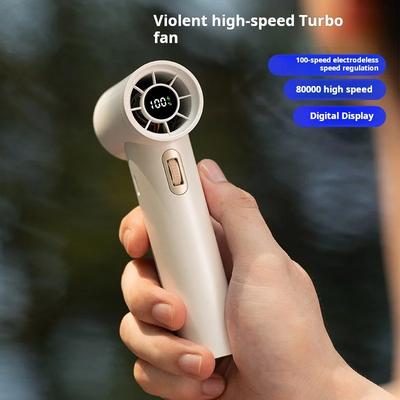 Portable Handheld Turbo Fan 100 Wind Speeds Adjustable Personal Hand Fan Rechargeable Mini Air Conditioner Camping Electric Fan