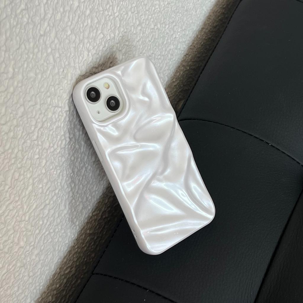 Electroplating Three-dimensional Pleats, Suitable for iPhone16Pro Max Apple 17 Mobile Phone Case 14/15 Soft Case, Advanced Sense