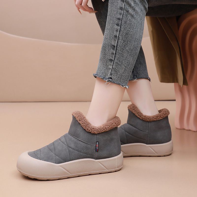 Large Size Warm Ladies Shoes Winter Ankle Round Toe Platform Women's Snow Boots Hot Y2k Trend 2025 Plush Goth Footwear