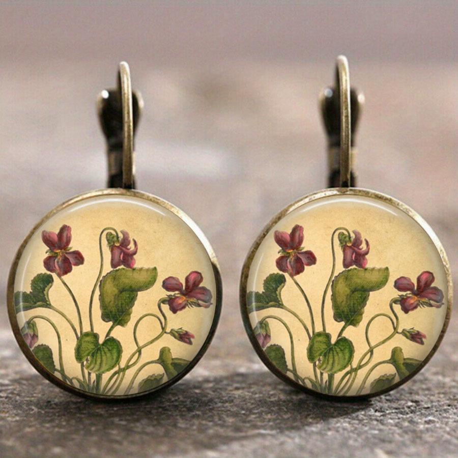 Fashion Earring Y2K Vintage Marigold Time Gem Flower Ear Buckle