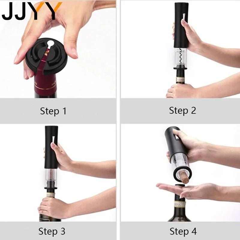 JJYY Electric Wine Opener Automatic Bottle Opener Corkscrew for Wine Beer Soda Cap Opener Kitchen Tool Set