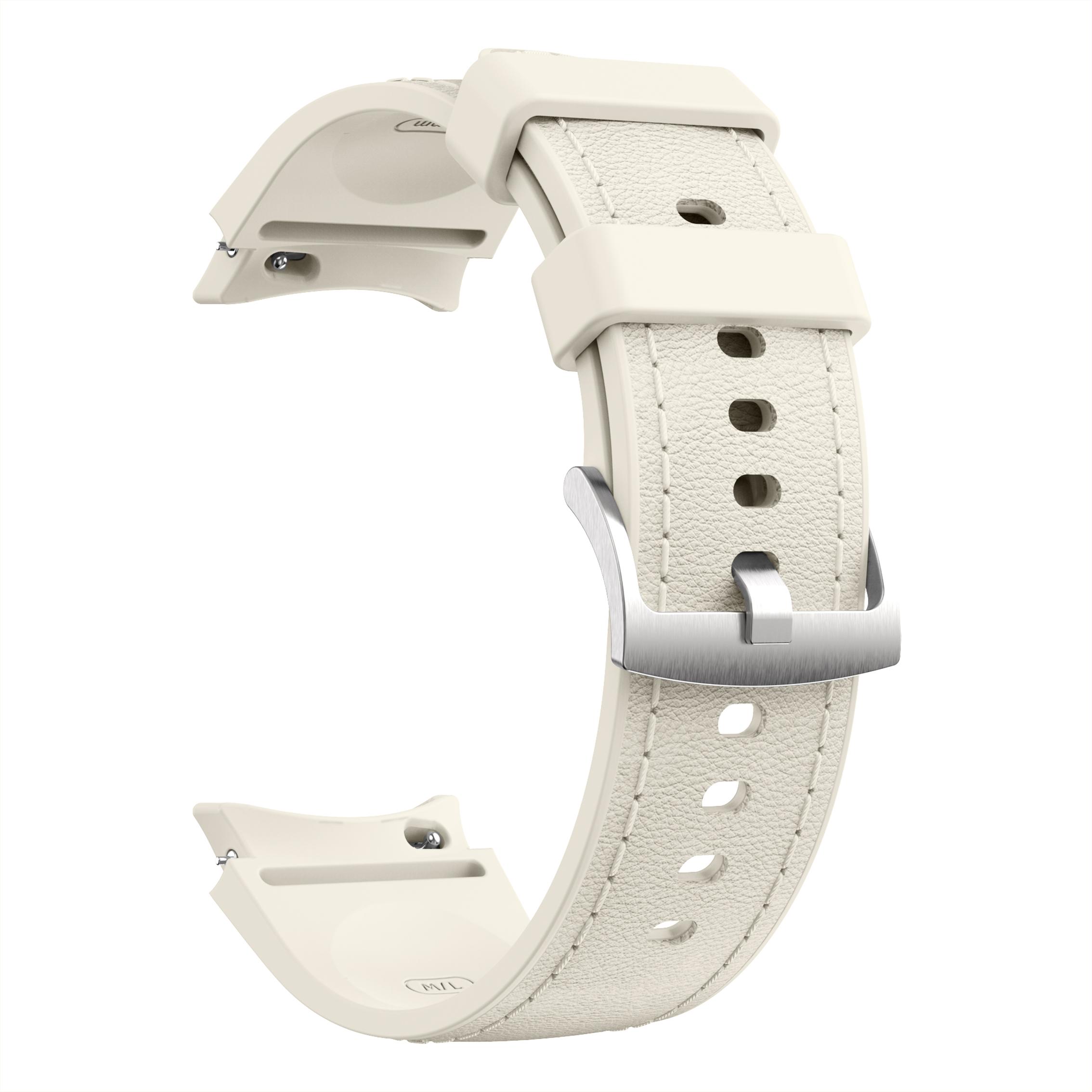 

Силіконовий+Шкіряний Ремінець для Samsung Galaxy Watch 7 6 5 4 FE 40мм 44мм Браслет Ремінець Годинника 6 4 Classic 43/47мм 42/46мм Correa 6 Classic 43mm 47mm