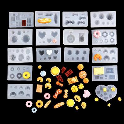 Mini Ultra-Leichter Ton Harz Lebensmittel Spielform Sammlung: Croissant, Keks, Keks, Donut