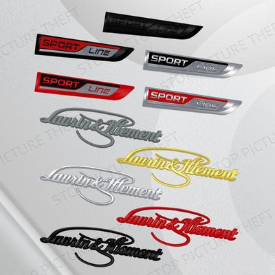 Metal Alloy L&K Logo Car Trunk Fender Sticker Side Emblem Badge For Sport Line Octavia Kamiq Fabia Yeti Superb Scala VRS