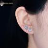 F136 Titanium Alloy Earrings: Zirconia Bow Stud for Ear or Lip, G23 Titanium Jewelry