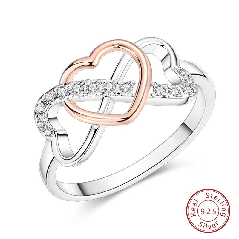 Fashion Luminous Firefly Rings 100% 925 Silver Eternal Heart-Shaped Zircon Rings Fine Wedding Engagement Jewelry Gifts