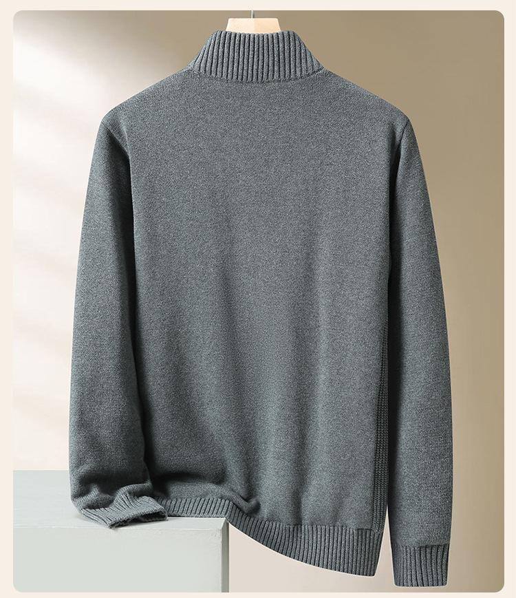 2025 Men's Autumn/Winter Plus Size Light Luxury Warm Down Knit Cardigan Sweater.