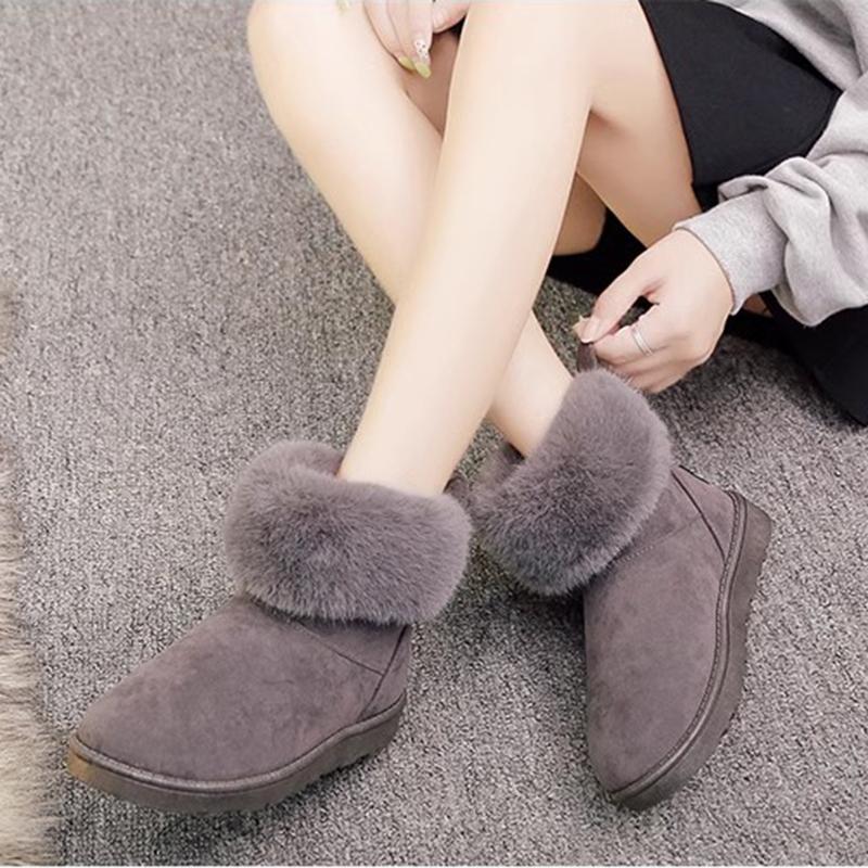Podzimní a zimní sněhule Dámské Korejská verze Univerzální s fleecem Krátké holínky Módní Teplé Silná podrážka Krátké boty Bavlněné boty