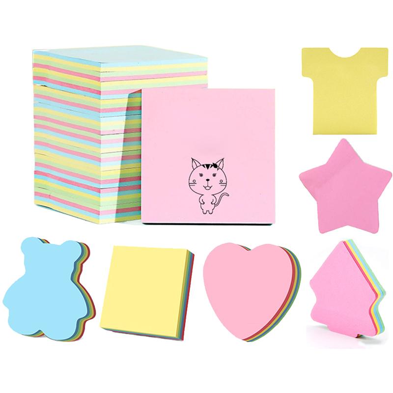 Shaped Sticky Notes Set 200sheets Fun Design Sticky Notes Reusable Self-Adhesive Note Paper Classroom Decoration Stickers TMZ