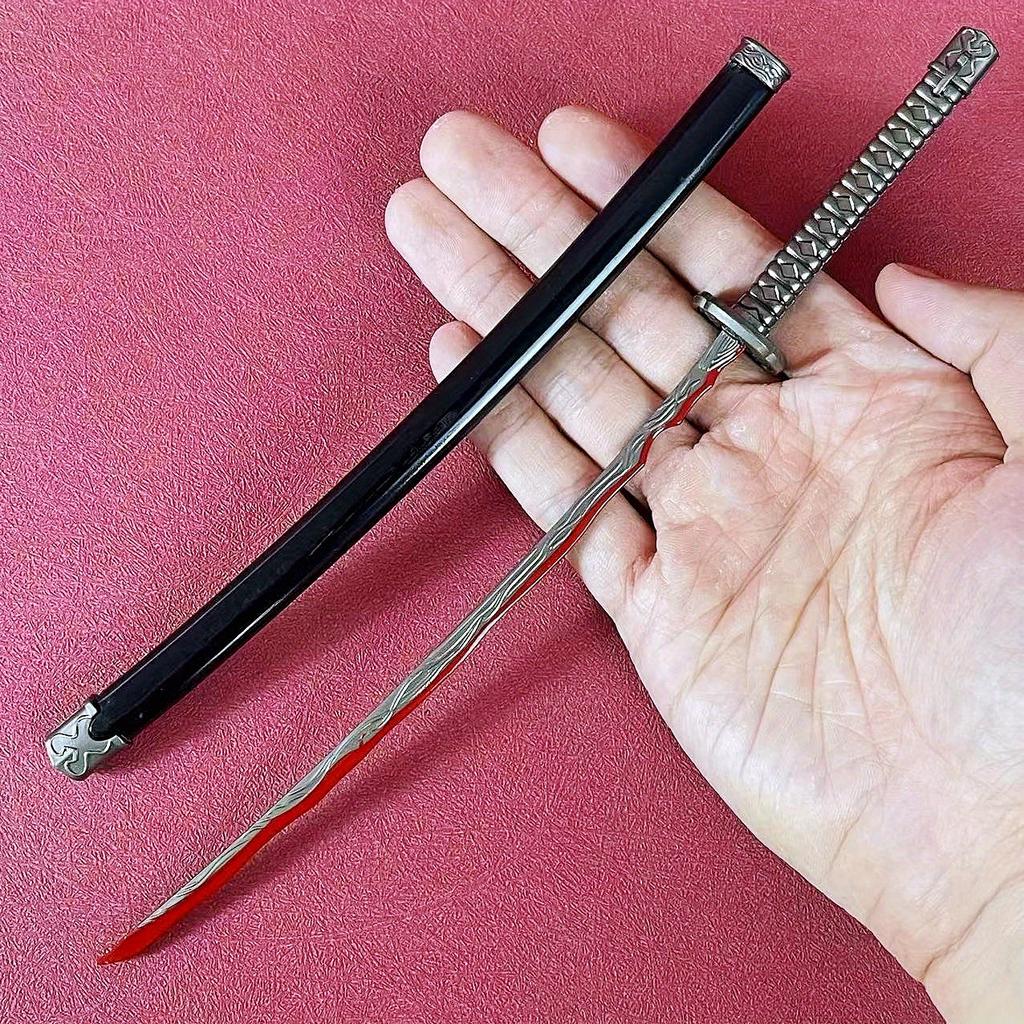 10inch Anime Elden Katana Metal Blood Sword Anime Cosplay Prop Ninja Knife Real Dimension Japanese Katana Original Samurai Sabre Toy