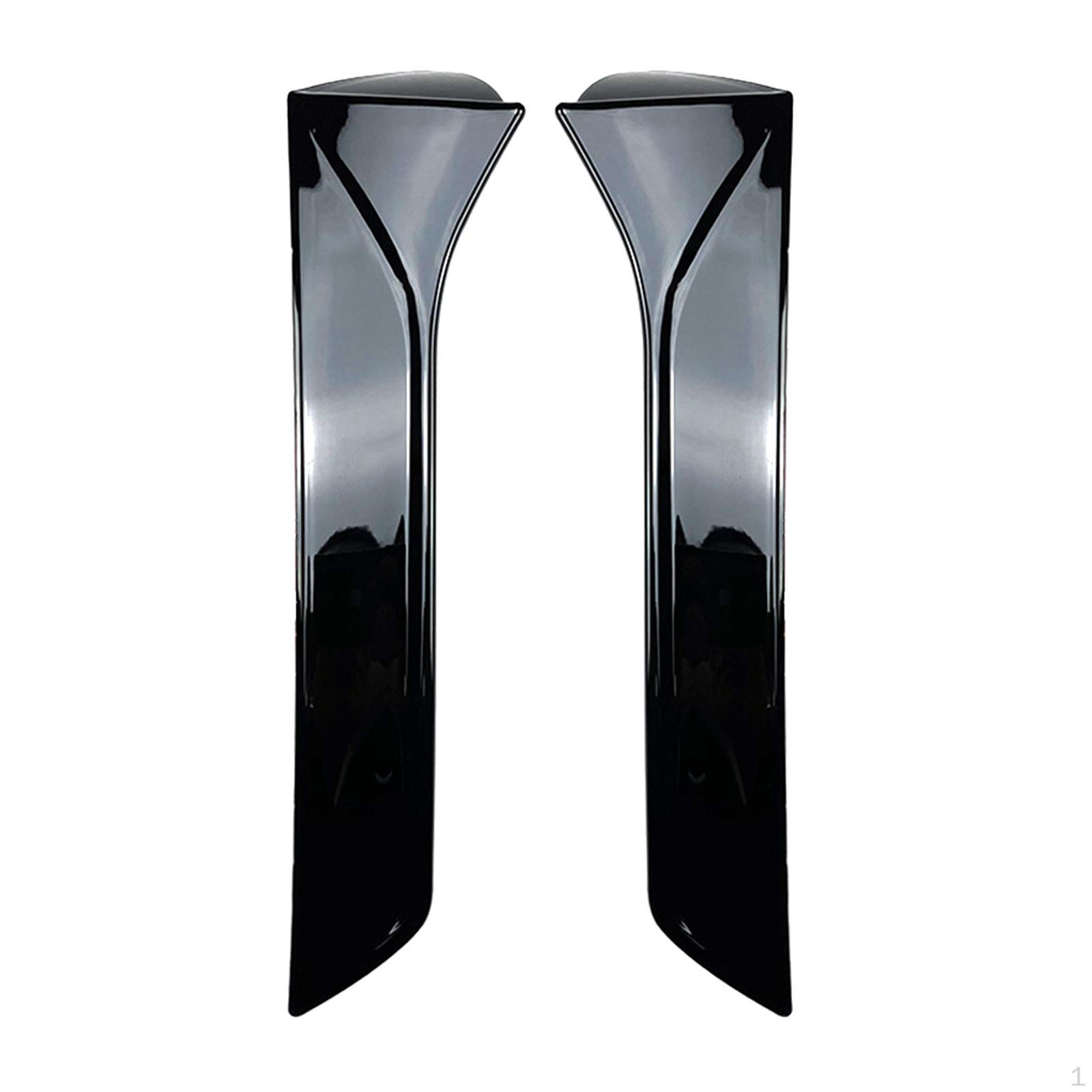 2 Pair Car Window Spoiler Vertical Splitter Parts, Tail Flap Rear Wing Side Edge Cover Trim