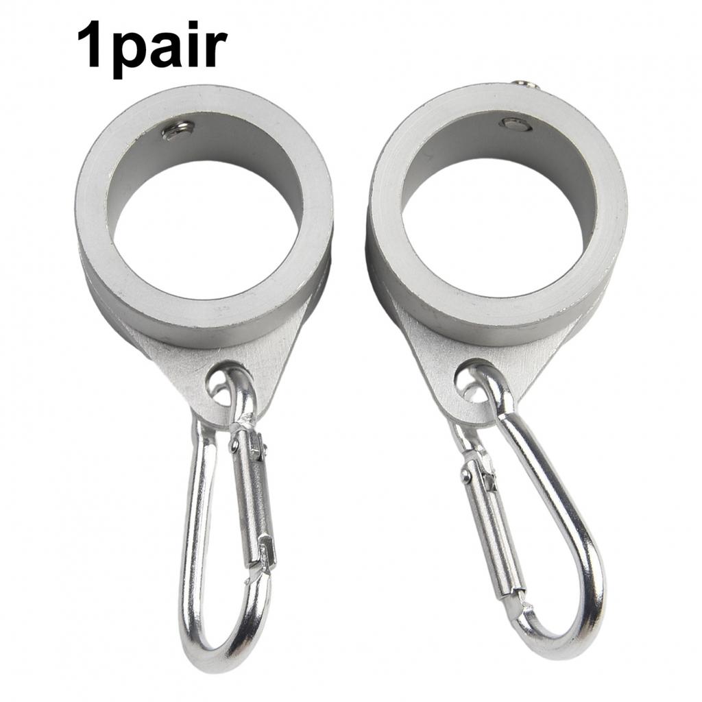 Flag Pole Ring Sliver 2Pcs 360° Rotating Aluminum Alloy