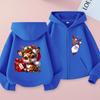 Christmas Gift Kids Printed Hooded Cardigan Fashion Boys and Girls' Shirt Spring and Autumn Casual Sports Shirt