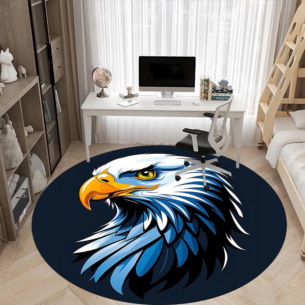1pc Eagle Emblem Office Round Area Rug, Under Office Chairs Bedroom Living Room Home Decor, Room Deco