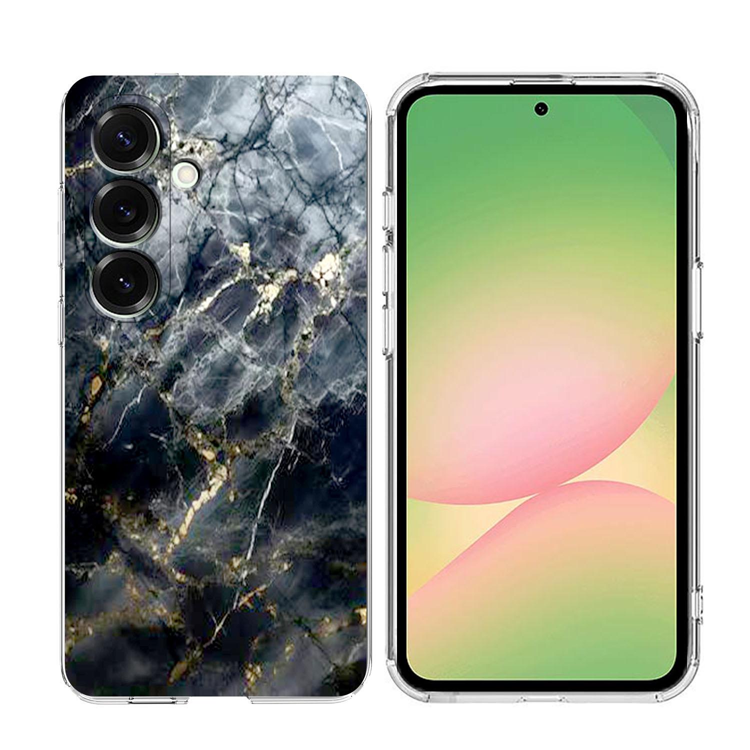 

For Samsung Galaxy A35 5G Case Marble Pattern Printing Soft TPU Phone Cover Black
