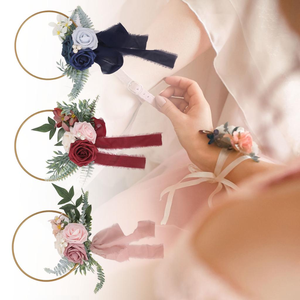 Artificial Succulents Wreath Iron Foam Greenery Wreath Portable Bridal Wreath for Wedding Celebratio