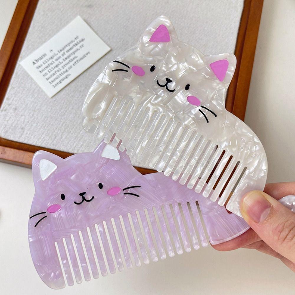 Cat Shaped Acetate Comb Wide Toothed Lovely Makeup Comb Hair Accessories Hair Styling Tool Hairdressing Comb Barber Shop Salon
