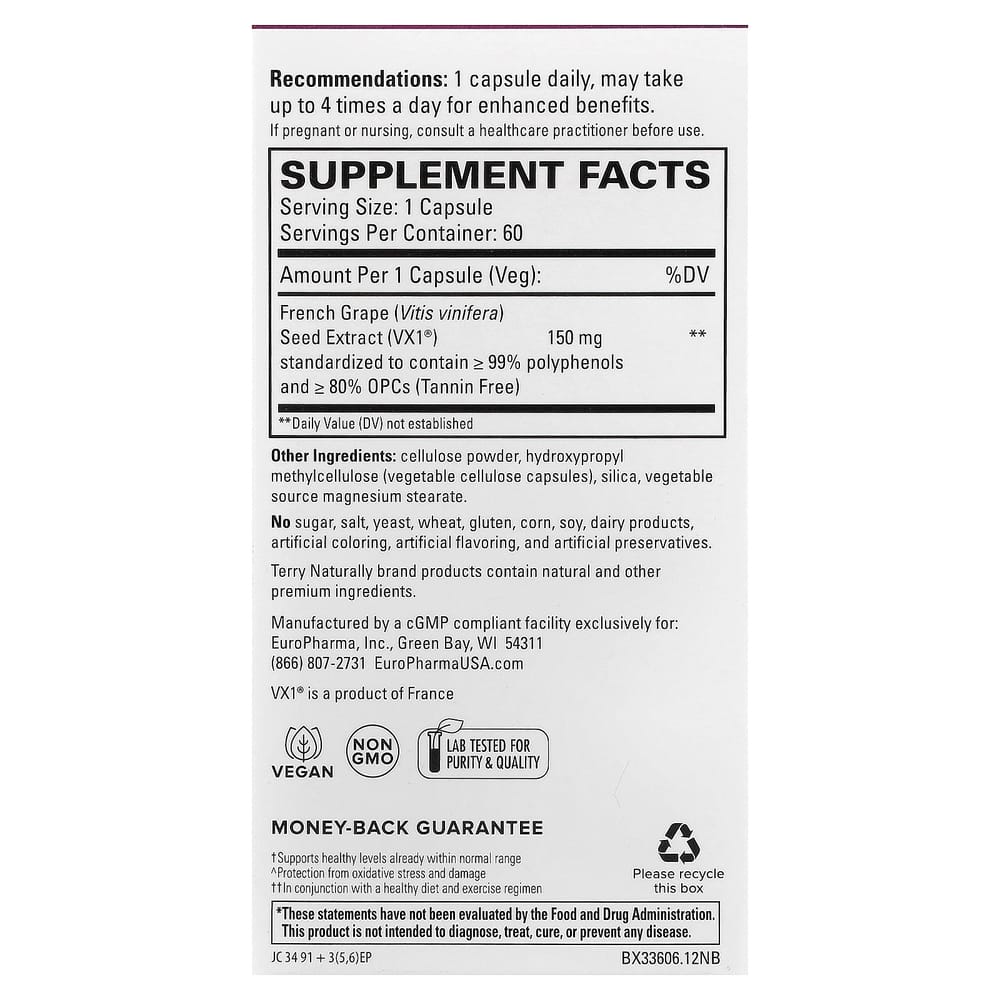 Terry Naturally Clinical OPC 150mg Capsules, 60 Count