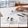 5pcs Transparent Design Rolling Ruler Clear Scale Drawing Ruler Measuring Ruler  For Students