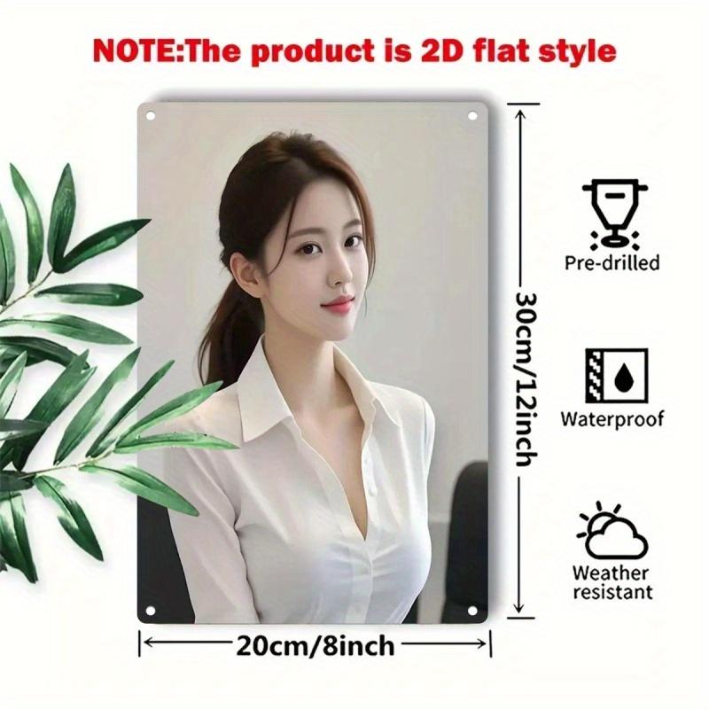 Vintage Metal Wall Sign, Minimalist 2D Wall Art with Smooth Edges, Elegant Metal Poster, D