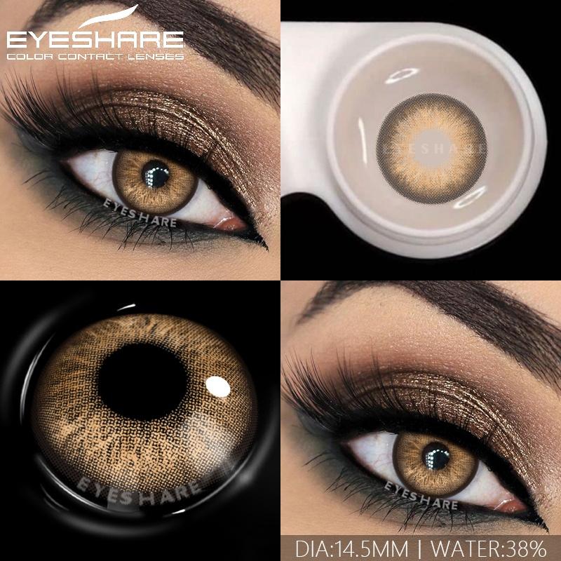 1 Par Fargede Linser for Øyne Mote Blå Øyelinser Grønne Kontakter Brune Linser Grå Pupiller Årslinser Skjønnhetssminke