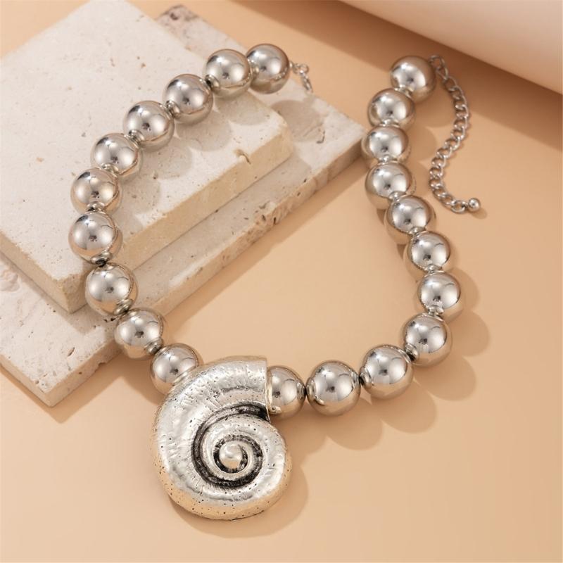 Imitation Pearls Necklace for Women Adjustable Length Clavicle Chain Starfish/Conch Neckchain Jewelry Party Accessory