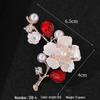 Exquisite Women's Red Flower Brooch – Niche Design, High-End Suit Accessory