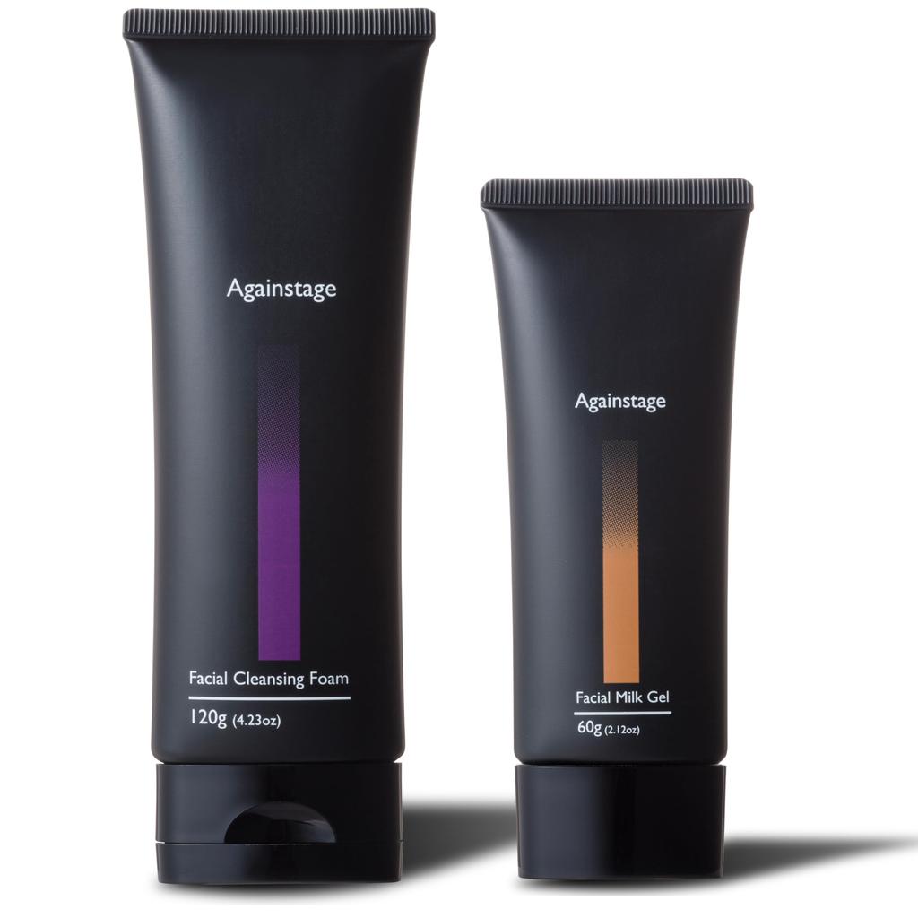 AgenStage Skin Care Set for Men In Their and Facial Shaving and AgenStage Facial Skin Care Set of 30s, 40s, 50s All-in-One Cleanser, Gel, Anti-Aging