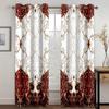 Cortinas Baratas Personalizadas de Gran Tamaño Rojas Elegantes Boho Barrocas de 2 Piezas Finas para Sala de Estar Dormitorio Cocina Oficina Decoración de Cortinas de Ventana
