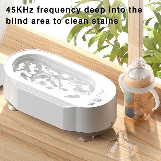 Limpiador ultrasónico de joyas con 3 modos de tiempo, máquina de limpieza multifuncional de gran capacidad, alta frecuencia, 45KHz, 15W