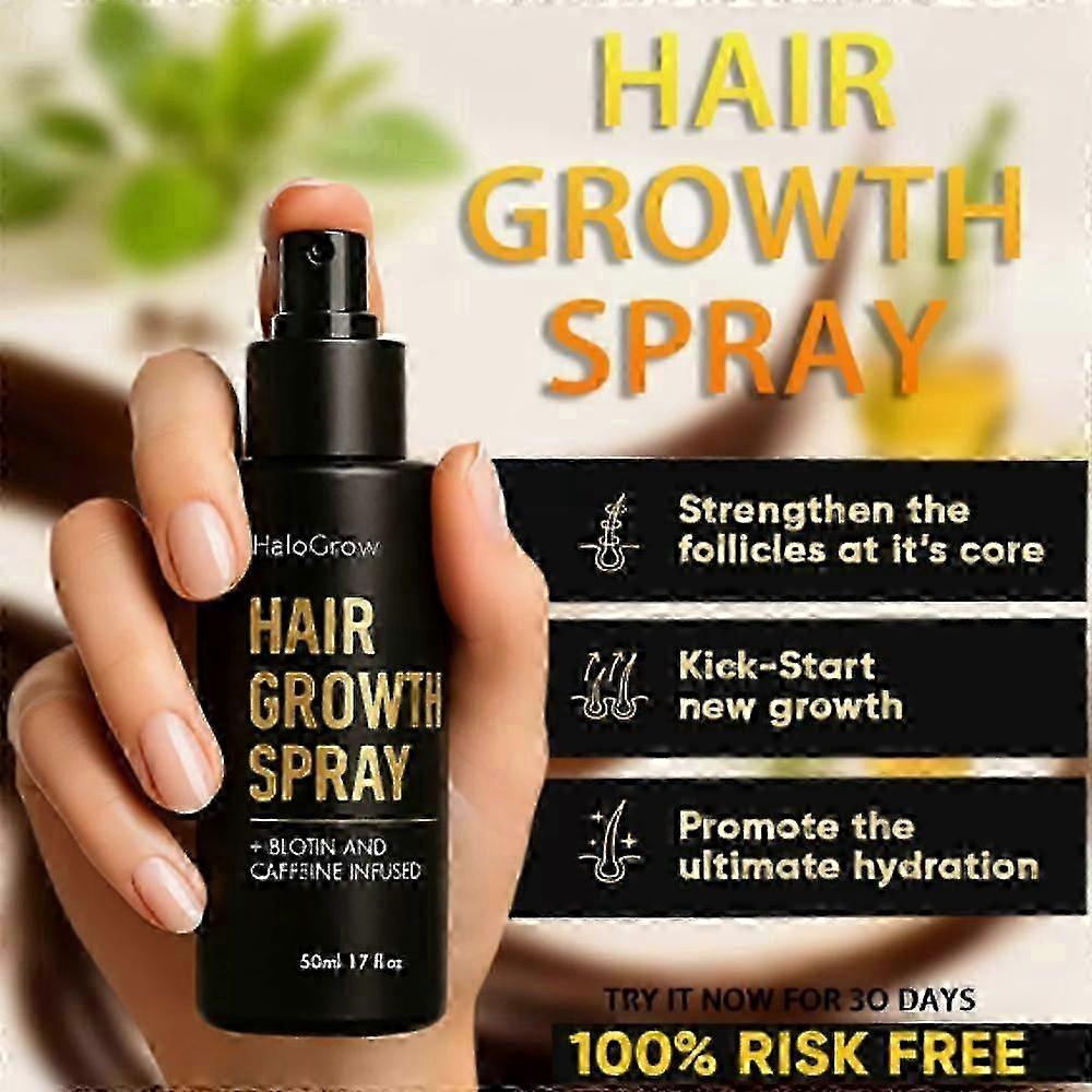 1-5x Hair Growth Spray with Biotin & Caffeine - Fast-Acting Hair Regrowth Treatment for Thinning Hair in Men & Women, Promotes Follicle Growth