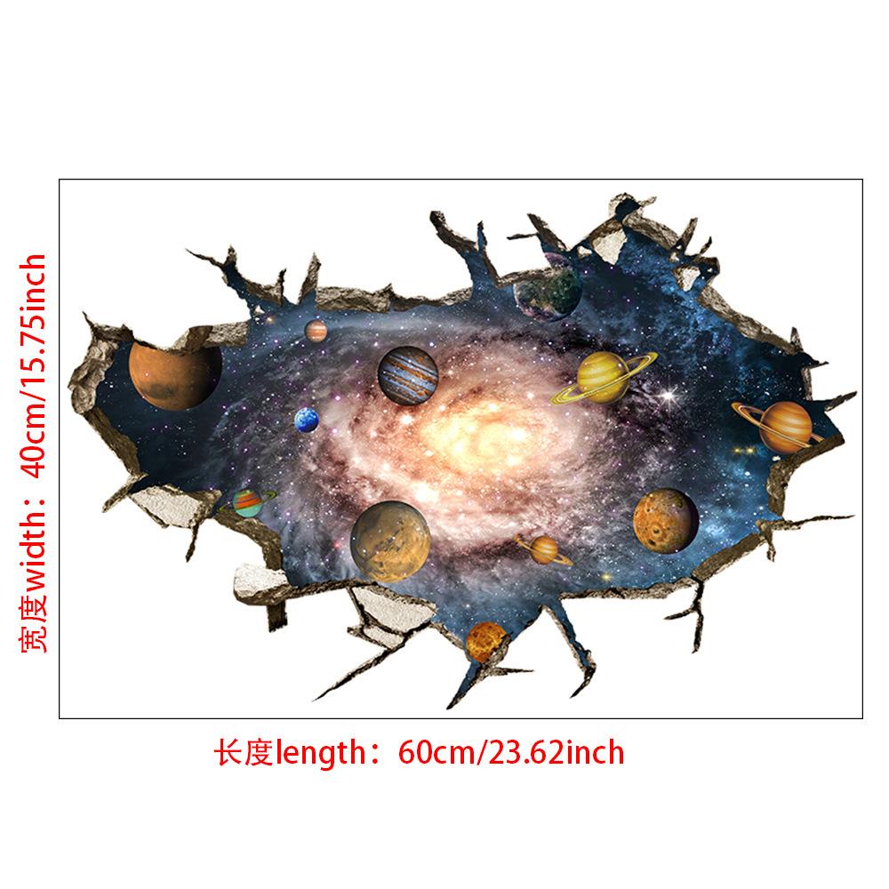3D Self-adhesive Tearable Wall Starry Sky Universe Planet World Ceiling Living Room Decorative Wall Sticker