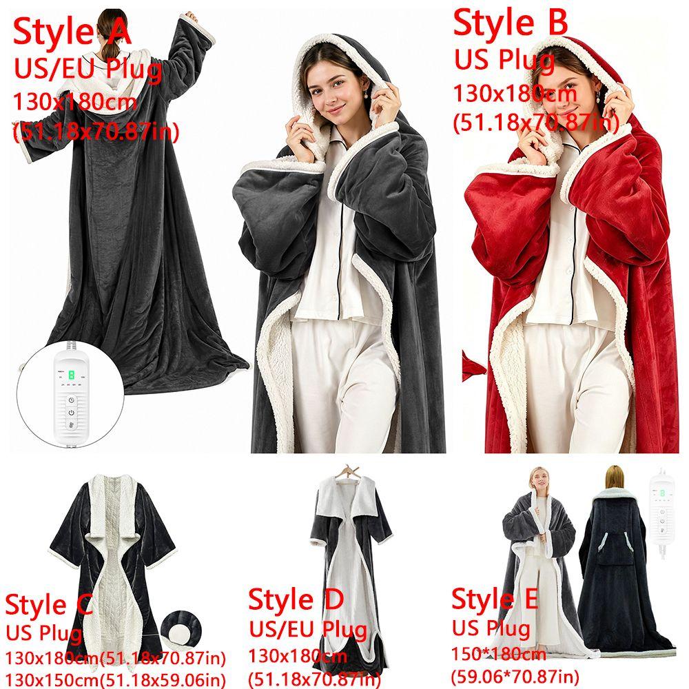 6-8 Heat Levels Electric Wearable Heated Blanket Constant Temperature Hooded Heated Wrap Bedroom