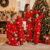 Long Sleeve Family Matching Pyjamas Printed Top+Pants Red Couple Christmas Outfit  Adult Kids