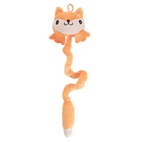 Plush Animal Cat Toy Long Tail Animal Cat Chew Toy With Crinkle Sound оранжевый