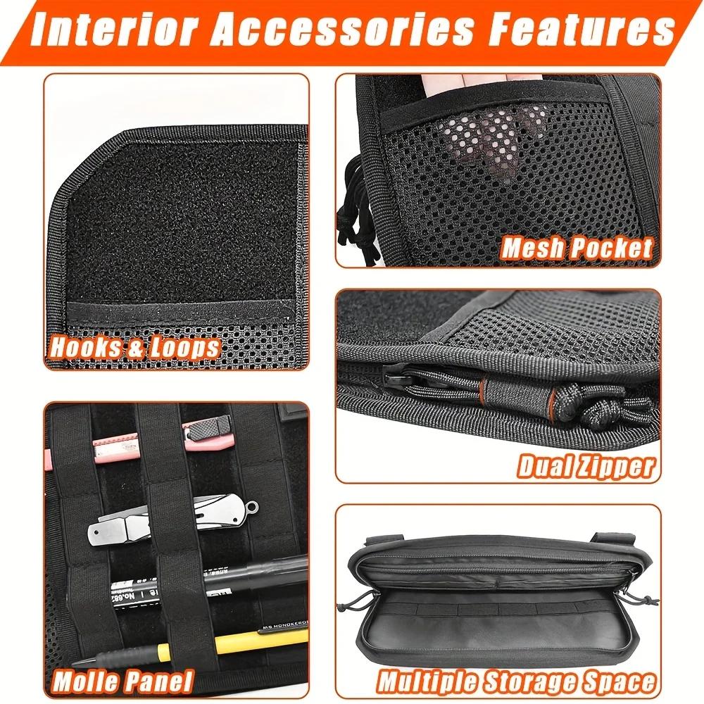 Auto-Sonnenblenden-Aufbewahrungstasche mit Molle-System & Doppelreißverschluss - Robuster All-in-One-Organizer mit MOLLE-Gurtband