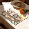 Cute Kitten Daisy Tulip Flower Heat Resistant Washable Table Placemats Kitchen Dining Home Decor 4 Piece Set