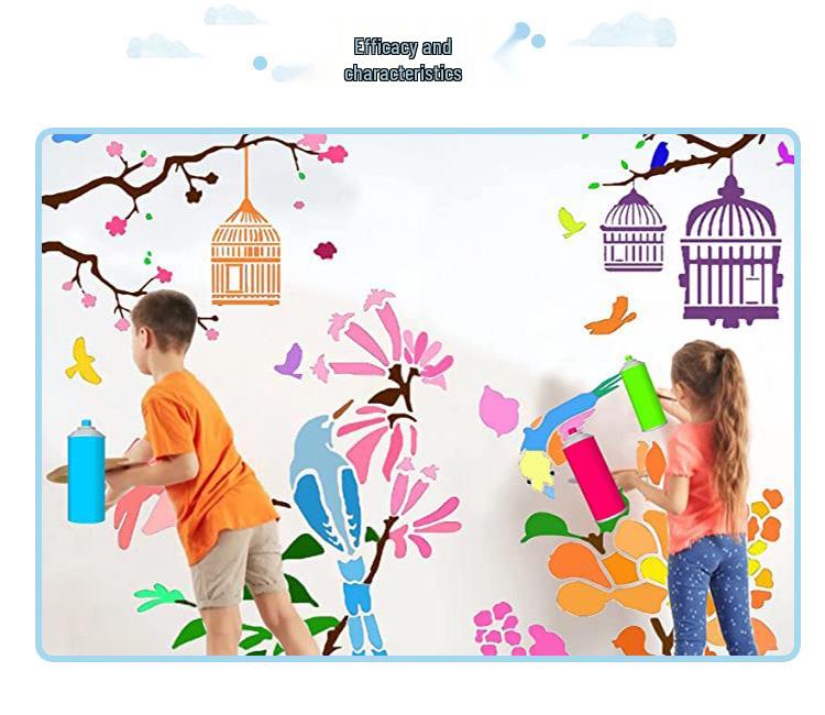 Plant and Animal Painting DIY Stencil - Flower Graffiti PET Template