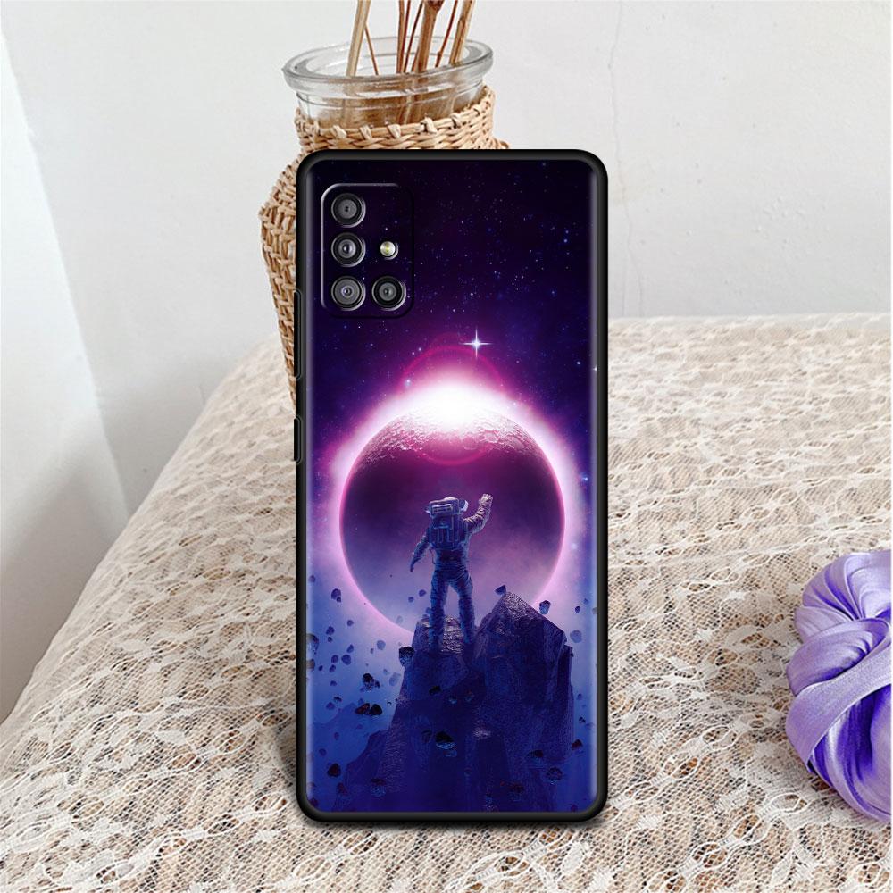 Hülle für Samsung Galaxy A52 A12 A51 A32 A71 A21s A22 A11 A02s A03 A23 A13 A53 A41 A31 A72 Weiche Handyhülle Cooler Einsamer Astronaut