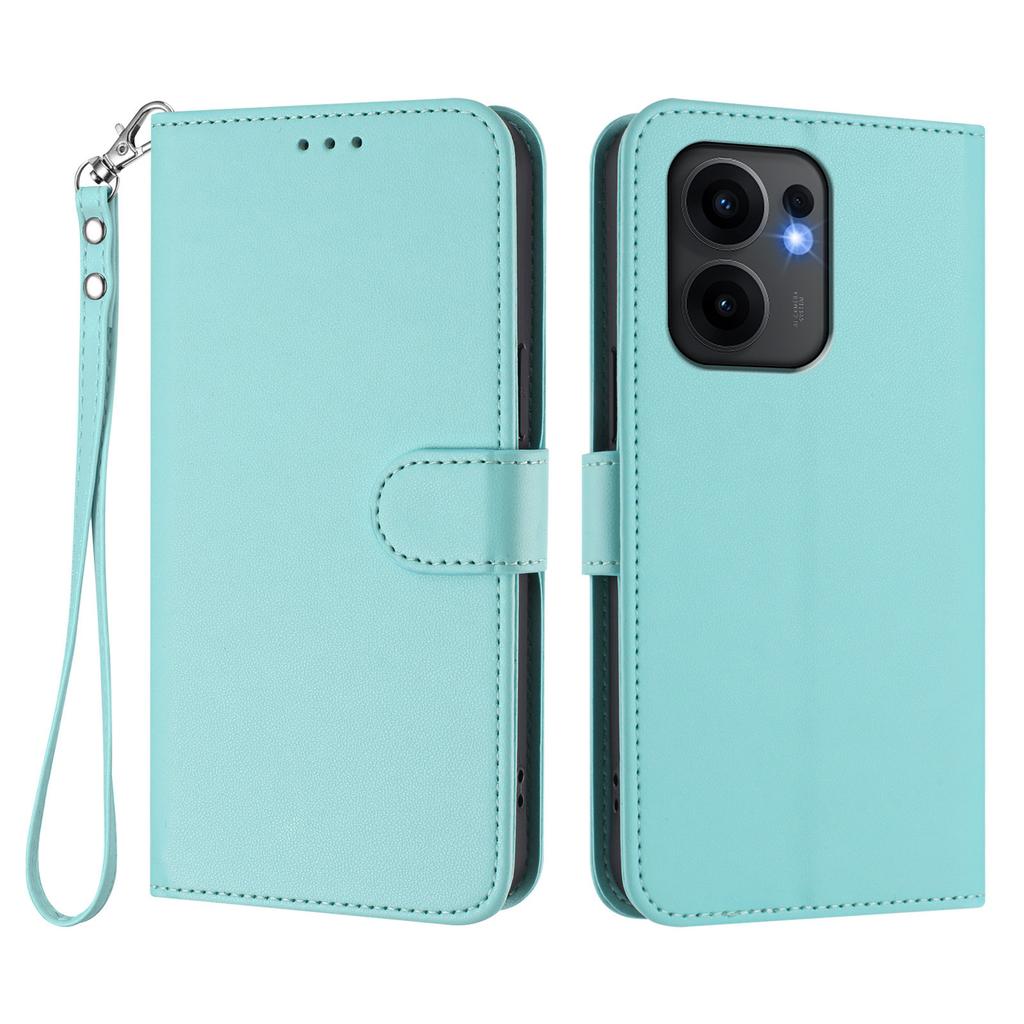 For Oppo Reno13 F 5G (Reno 13 FS 5G)/4G Leather Case Wallet Stand Phone Cover with Wrist Strap