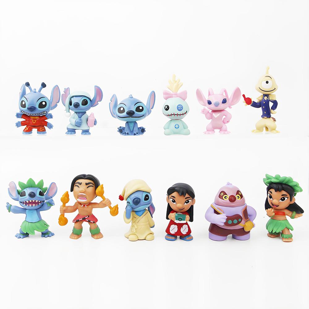12pcs/set Stitch Scrump Lilo 5-7cm PVC Anime Figure Cartoon Characters Collectible Model Toys for Kids